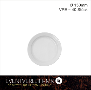 Brotteller dm 15cm - (Weiss ohne Muster)